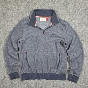 Wilson Steel Blue Terrycloth 1/4 Zip Sweater M